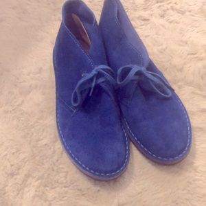 J Crew suede ankle boots in blue. Size 10.